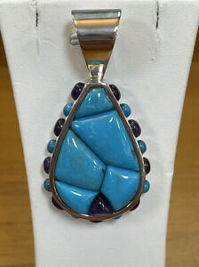 Jay King DTR 925 Turquoise Blue And Purple Pendant