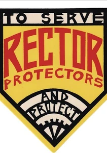 Vtg 1980s Rector Protectors Skateboard Pads Sticker Yellow “To Serve & Protect” - Picture 1 of 13