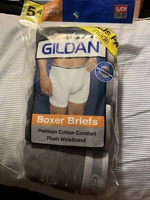 GILDAN MENS BOXER BRIEFS 5 PACK SIZE SMALL 28-30 NEW - Image 1 of 4
