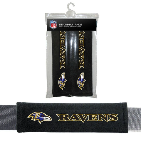 Baltimore Ravens Velour Seat Belt Shoulder Pads 2/PK Auto Car Truck Vehicle Cover