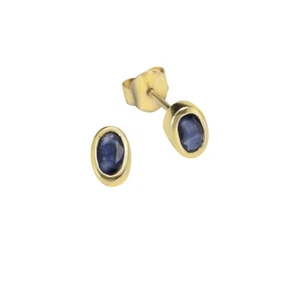 Pendientes de oro amarillo 375 con un zafiro cada uno y pendiente de 9 quilat... - Imagen 1 de 3