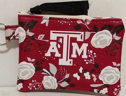 Texas A&M University Aggie Rose Stem Coin Purse Collegiate Game Day Ready Cover