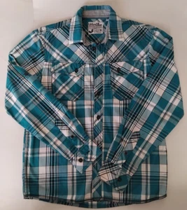 UrbanDist Men Turquoise Checks Teen 100% Cotton Shirt Fall - Picture 1 of 8