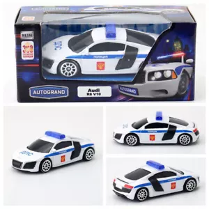 1/64 Scale Audi R8 V10 Police Car Diecast Model Car Toy Cars Kids Toys for Boys - Picture 1 of 1