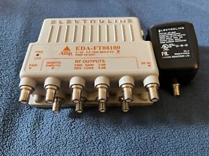 Electroline EDA-FT08100 8-port RF/CATV Cable Amplifier with AC Adapter