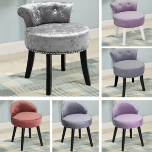 Vanity Fabric Dressing Table Chair Stool Upholstered Low Back Makeup Piano Seat - Picture 1 of 16