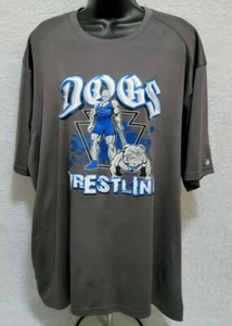 Badger Sport Mens Shirt Size 2XL XXL 2X Large Gray Blue White Dogs Wrestling - Picture 1 of 12