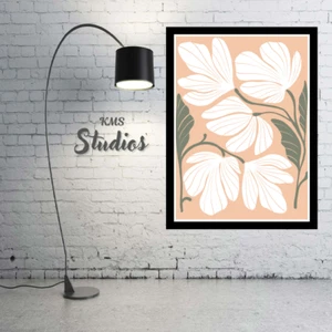Einfache künstlerische Blume gerahmtes Wandbild Poster Leinwanddruck Bild Wohndeko - Bild 1 von 8