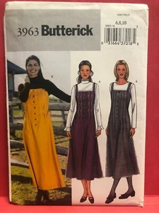 Butterick Pattern 3963 MISSES & PETITE JUMPER Sz 6-10 Ties Buttons Maxi Tucks  - Picture 1 of 2