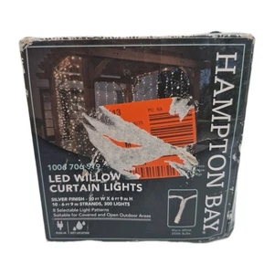 Hampton Bay 10 ft. Outdoor/Indoor LED 10 Strand Willow Curtain String Light Set - Picture 1 of 4