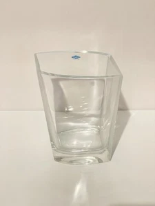 Jarrón almohada esmerilado transparente estilo moderno mediados de siglo Finlandia Nuutajarvi 1793 7,5" - Imagen 1 de 5