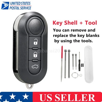 Para 2012 2013 2014 2015 2016 2017 Fiat 500 Mando a distancia Llavero Carcasa Cubierta Herramienta Foto 1 de 4