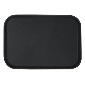 1x Black 66cm x 45.5cm Rectangle Non-Slip Serving Tray Plastic Food Tea Trays - Picture 1 of 7