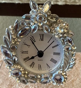 The Glam Table Clock Crystal Elegant Small Quartz - Tested Works - Picture 1 of 6