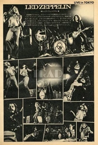 LED ZEPPELIN on Stage in Tokyo 1972 Vintage JPN Picture Clipping 8x11.6 #sc/k - Picture 1 of 1