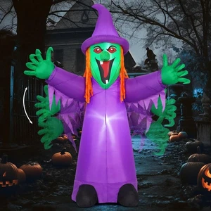 8 Fuß Halloween Schlauchboote schüttelbare Hexe Outdoor Dekorationen Sprengung Garten Sc... - Bild 1 von 6