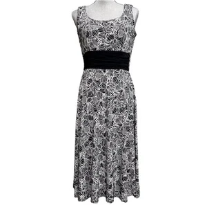 Perceptions Petite Floral Dress Sz 10 Stretch Sleeveless Ruched Waist 10P - Picture 1 of 12