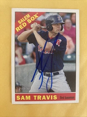 Boston Red Sox SAM TRAVIS 2015 Topps Heritage #88 Signed Card Autographed - Image 1 of 2