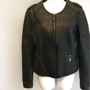 BNCI by Blanc Noir Quilted Vegan Leather Jacket SZ XS.     OC - Picture 1 of 8