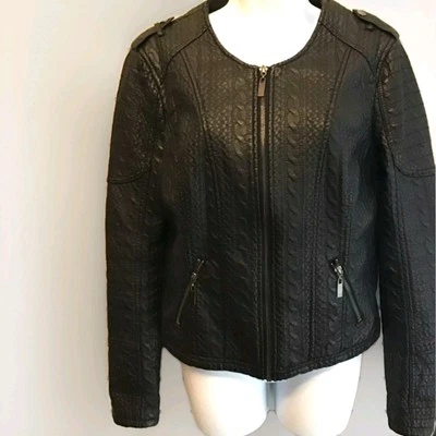 BNCI by Blanc Noir Quilted Vegan Leather Jacket SZ XS.     OC - Image 1 of 4