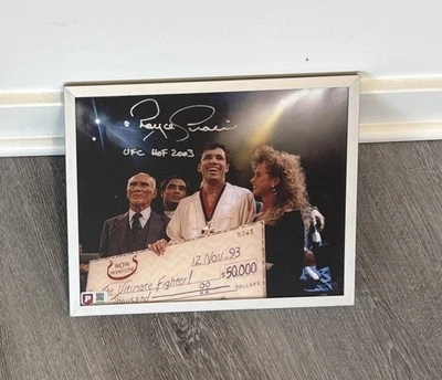 Foto autografiada por Royce Gracie 1993 Ultimate Fighter Champion con autenticación Foto 1 de 4