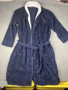 Albornoz Polo Ralph Lauren para hombre talla única azul marino tela de felpa cinturón rojo pony - Imagen 1 de 9