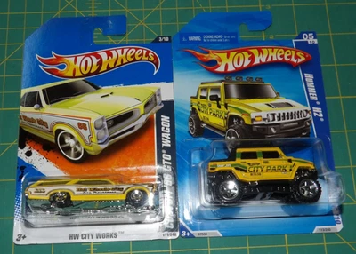 2X - Hot Wheels HW City Works 2010 - Custom 66 GTO Wagon & Hummer H2 Foto 1 de 4