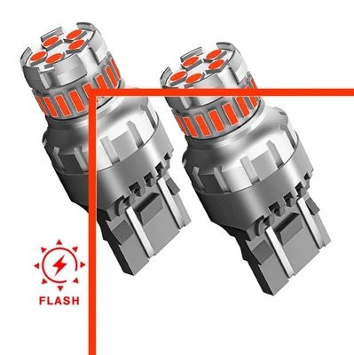 Par de luces de freno 7443 7440 luces de freno rojas estroboscópicas intermitentes LED de EE. UU. A Foto 1 de 4