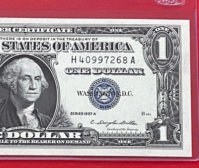 1957A  $1 Dollar Silver Certificate (Blue Seal) Block H-A , Uncirculated - Image 1 of 3