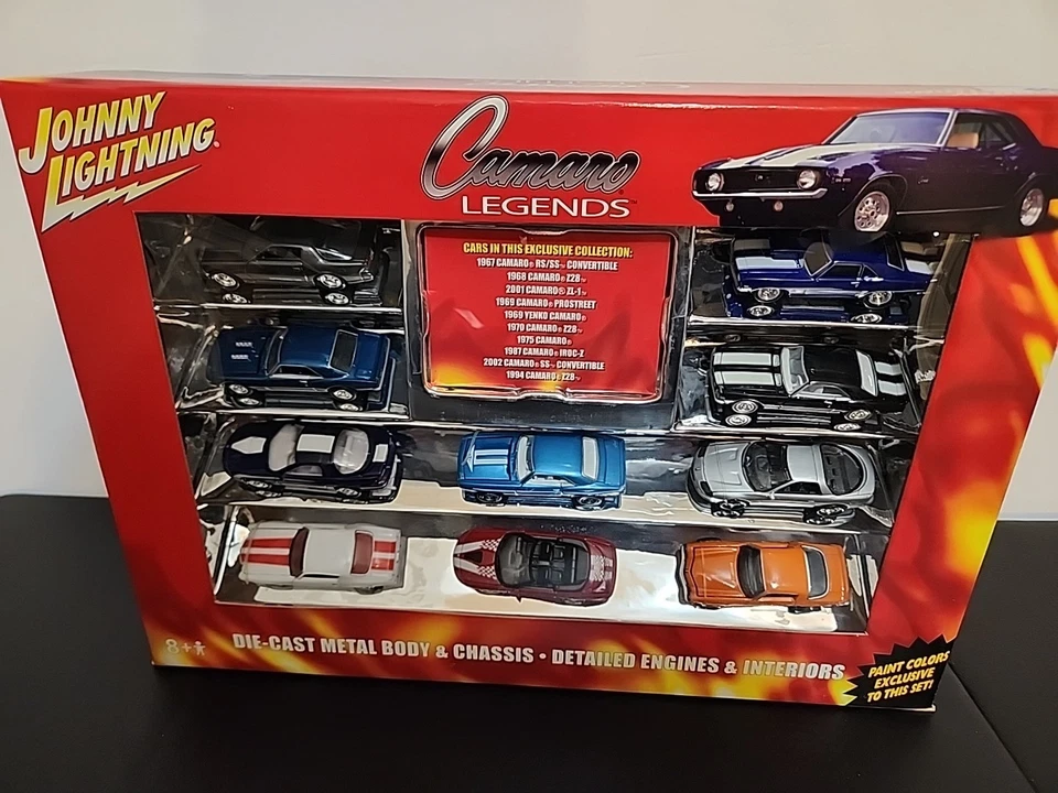 Johnny Lightning ⚡️ JUEGO DE CAJA LEYENDAS CAMARO 🔥 Múltiples rayos blancos Foto 1 de 4