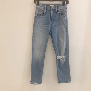 Mother High Waisted Rider Ankle In Kiss and Make Up Again Size 24 Distressed EUC - Picture 1 of 13