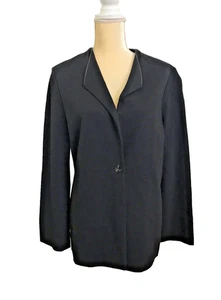 EMMELLE Black Blazer Jacket NWT S/M Zipper Detail One Button - Picture 1 of 7