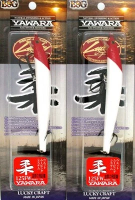 (2) Jerkbaits flotantes cabeza roja Lucky Craft Flash Minnow 5/8" Yawara 125FW 5" Foto 1 de 2