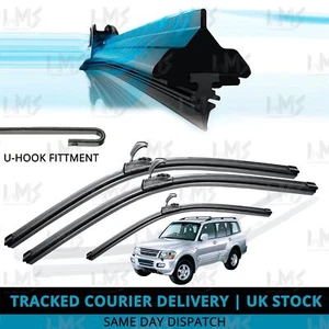 For Mitsubishi Shogun 00-06 Front/Rear Windscreen 20" 20" 16" Flat Wiper Blades - Picture 1 of 8