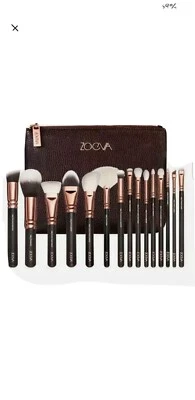 ZOEVA Rose Golden 15 Piece Vol. 1 Complete Brush Set wt Brush Bag NEW