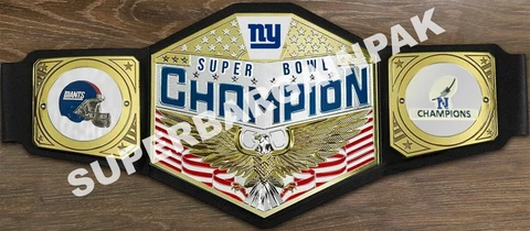 NY Giants Championship Wrestling Belt 2mm Brass Cover