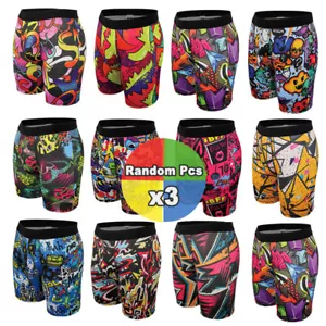 Random 3 pack Men Boxer Briefs Flex Ultra Soft Stretch Long Leg Sport Underwear - Picture 1 of 14