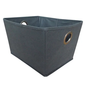 Russel Non Woven Foldable Storage Box With Chrome Handles, Grey - 30x24x19cm - Picture 1 of 1