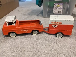 VINTAGE NYLINT FORD ECONOLINE PICKUP TRUCK U-Haul With Trailer PRESSED STEEL - Picture 1 of 2