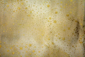 GOLD STARS ON GOLD - HOLIDAY FROM MODA - 100% COTTON FABRIC - Picture 1 of 3