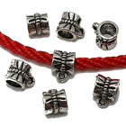 50 Tibetan Silver Barrel Bails 10X7mm Charm Beads Craft Pendant Hanger Links