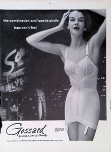 Anuncio estampado vintage años 50 hermoso mujer gossard shing braguita ligera faja tacones - Imagen 1 de 2