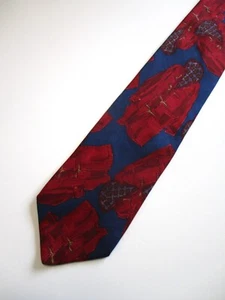 Brooks Brothers made USA blue red preppy duffel coat art silk neck tie - Picture 1 of 3