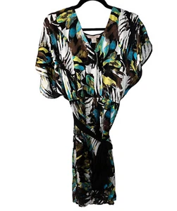 Jonathan Martin dress 12 flowy angel wing tropical belted Y2k Fairy Romantic New - Picture 1 of 12