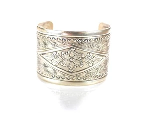 Silberarmreif, Мнцц4р80к, Floraler-Stil, größenverstellbar, 12,5cm - Picture 1 of 7