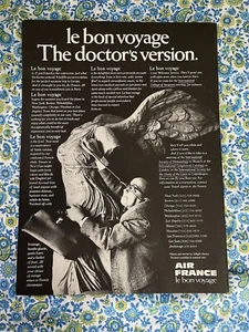 Vintage 1970 Air France Airlines Print Ad Le Bon Voyage The Doctor’s Version - Bild 1 von 7