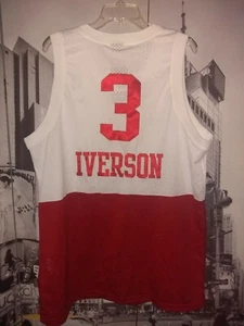 Rare Vtg Sewn Alan Iverson Nike Baseball Jersey XL Limited Edition red white - Picture 1 of 10