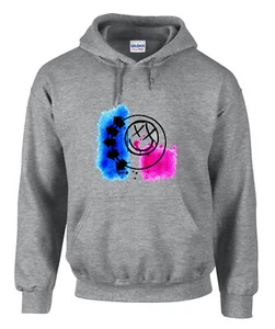 Blink 182 BIG SMILE Punk Rules Rock Music Grau Hooded Kapuzenpullover- 3131 -GR - Bild 1 von 2
