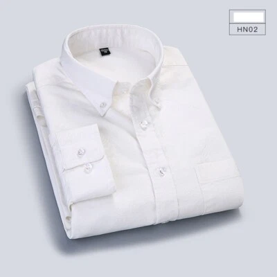 Mens Oxford Shirts Formal Business Long Sleeves Cotton Casual Dress Shirts Tops - Image 1 of 4
