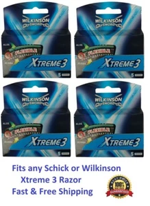 20 Wilkinson Xtreme3 Razor Blades Ft Schick Subzero 3 Shaver Refill Cartridge 16 - Picture 1 of 5